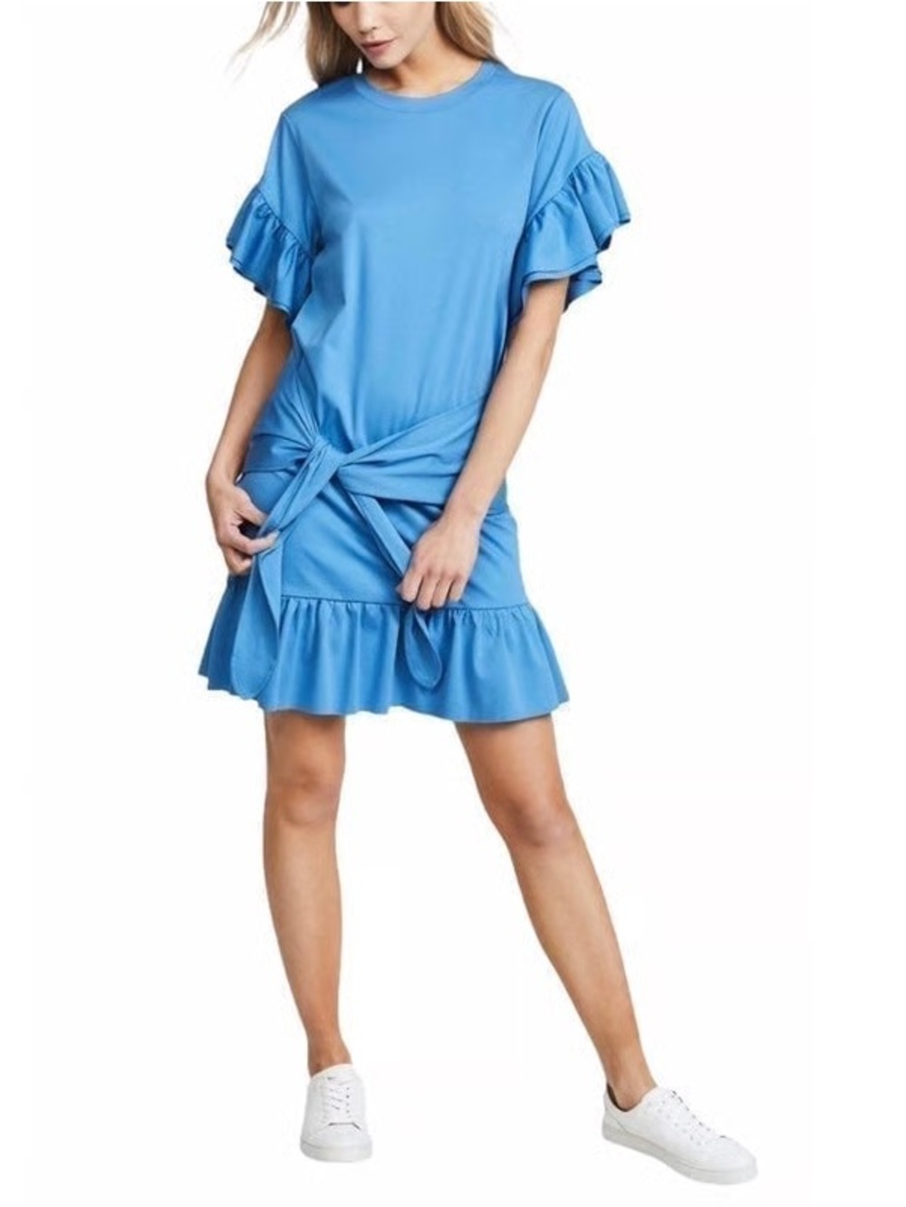 Scotch & Soda Blue Waist Tie Shirt Dress